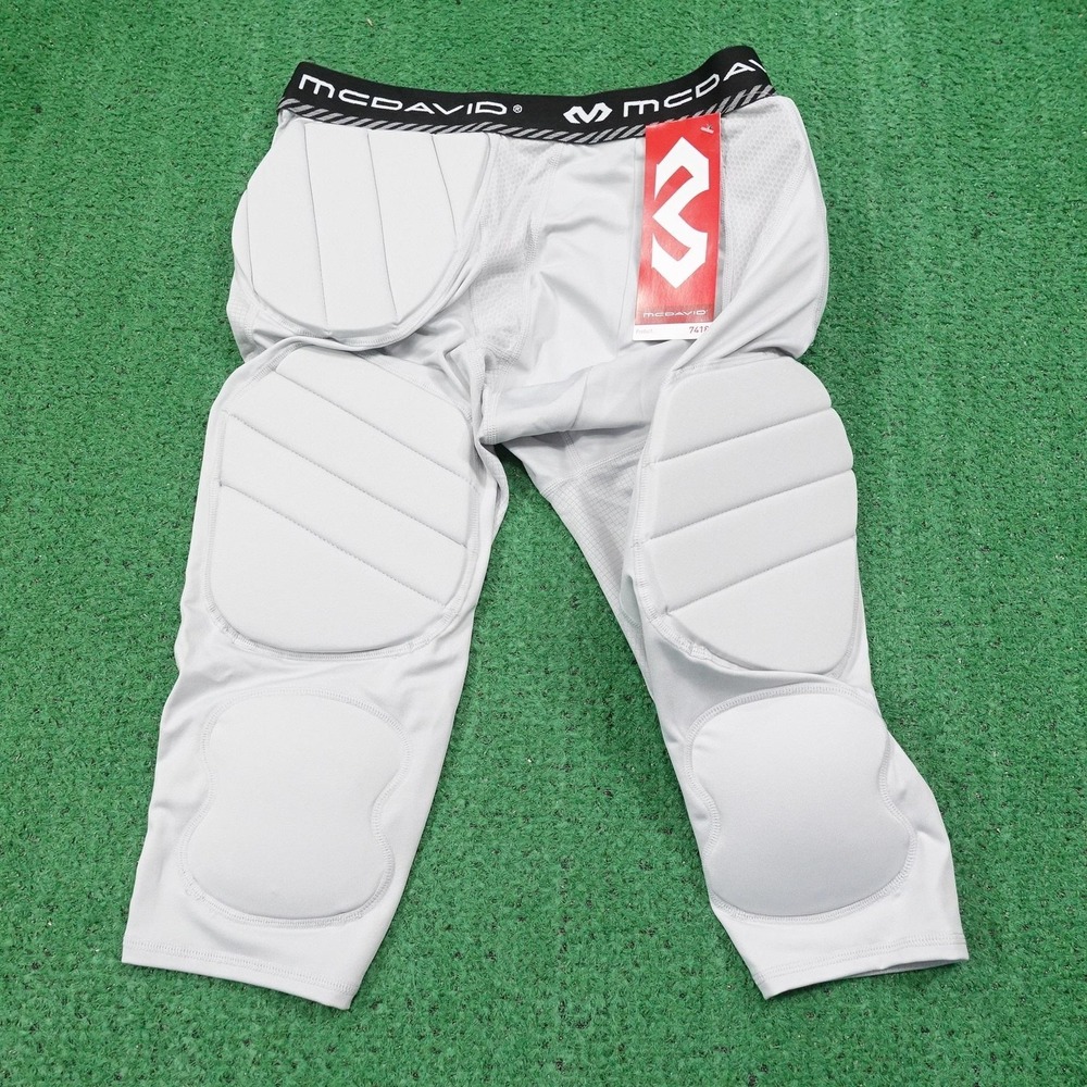 New! McDavid Padded Tight Large Gray Rival Integrated 7-Pad 3/4 Compression 7418